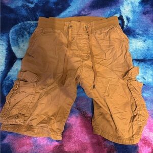 Men's Khaki Cargo Shorts with Drawstring